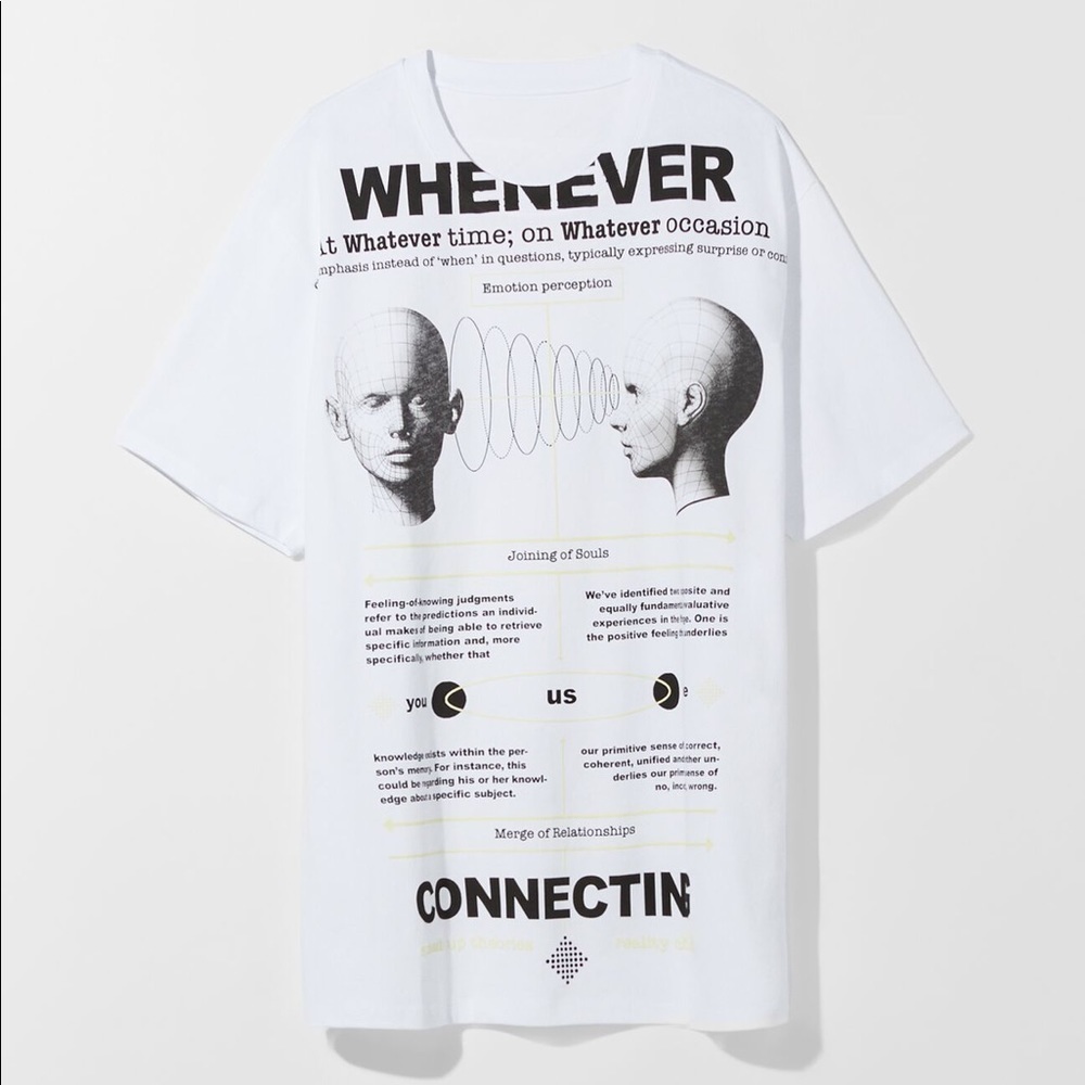 🌹NWT. Bershka Man White Short Sleeve T-shirt with Print. Size M.